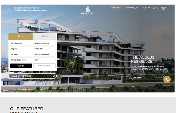 First Class Homes site prewiew