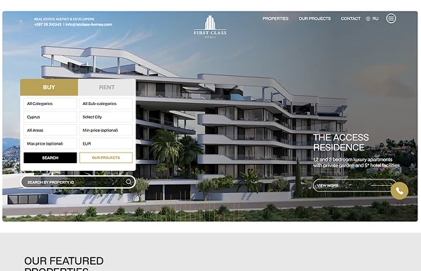 First Class Homes site preview