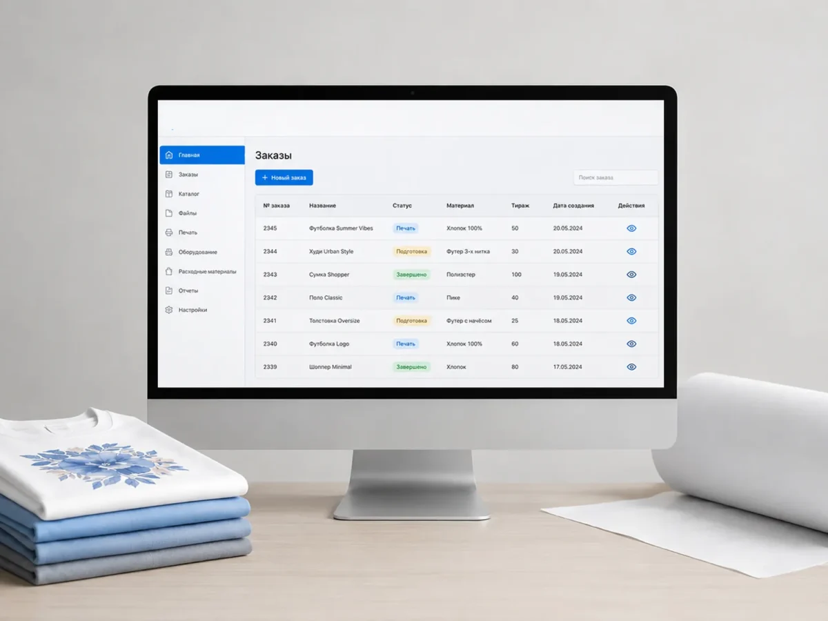 Комплексная ERP-система для управления текстильной типографией